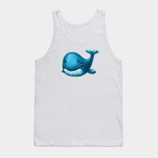 Cute Blue Whale Drawing Tank Top